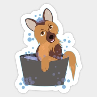 Bubble Bath Puppy Sticker